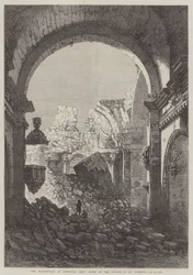 Das Erdbeben in Arequipa, Peru, Ruinen der Kirche St. Domingo